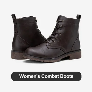Vepose Women's 910 Dark Brown Combat Ankle Boots