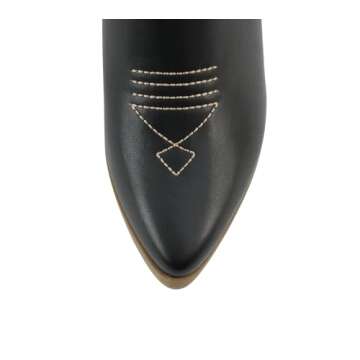 Soda Women Western Stitched Pointe Toe Ankle Boot