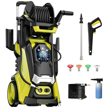 Electric Pressure Washer 4500 PSI 3.2 GPM Touch Screen Adjustable Pressure,4 Nozzles and 500ml Foam ...