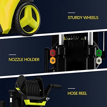 Electric Pressure Washer 4500 PSI 3.2 GPM Touch Screen Adjustable Pressure,4 Nozzles and 500ml Foam Cannon Power Washer Cleaning for Patio