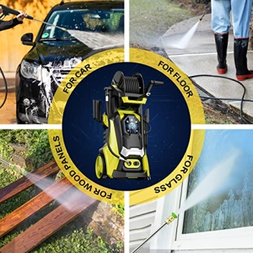 Electric Pressure Washer 4500 PSI 3.2 GPM Touch Screen Adjustable Pressure,4 Nozzles and 500ml Foam Cannon Power Washer Cleaning for Patio