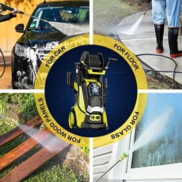 Electric Pressure Washer 4500 PSI 3.2 GPM Touch Screen Adjustable Pressure,4 Nozzles and 500ml Foam Cannon Power Washer Cleaning for Patio