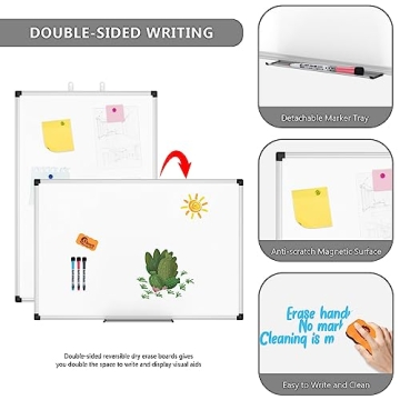 XBoard Magnetic Dry Erase Board Double Sided 36x24 Inches