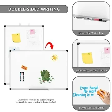 XBoard Magnetic Dry Erase Board Double Sided 36x24 Inches