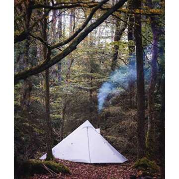 OneTigris Smokey HUT Ultralight Hot Tent, 20D SIL-Nylon Waterproof Teepee Tent, Weighs only 2.6Ib, Perfect for Backpacking, Camping, Hiking, Bushcraft, Travel, Tent Stove Winter Camping