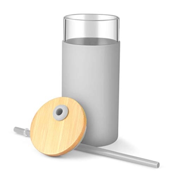 Stylish Tronco 20oz Glass Tumbler with Silicone Sleeve