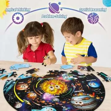 SYNARRY Solar System Floor Puzzle for Kids Ages 4-8