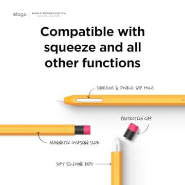 elago Apple Pencil Pro Case - Ergonomic Silicone Grip