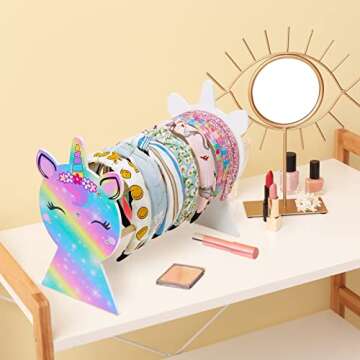 Basumee Girls Headband Holder Organizer Hair Hoop Headband Display Stand Unicorn Hairband Stand Orga...