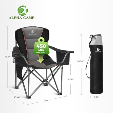 ALPHA CAMP Oversized Camping Chair for Outdoor Comfort