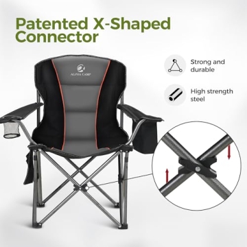 ALPHA CAMP Oversized Camping Chair for Outdoor Comfort