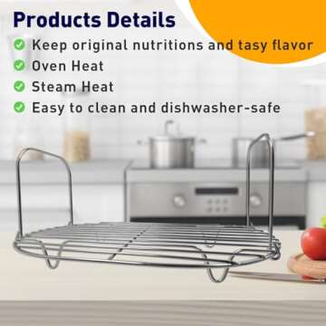 Generic Roast Rack - Compatible with Ninja Foodi Possible Cooker Pro 8.5 Qt MC1000, MC1001, MC1010 Series Slow Cooker Crock Pot, universal, silver
