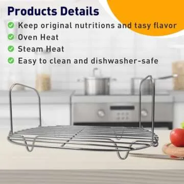 Generic Roast Rack - Compatible with Ninja Foodi Possible Cooker Pro 8.5 Qt MC1000, MC1001, MC1010 Series Slow Cooker Crock Pot, universal, silver