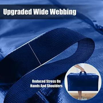 Cosy Family 4 Pack Heavy Duty Extra Large Moving Bags with Backpack Straps - Strong Handles & Zipper...