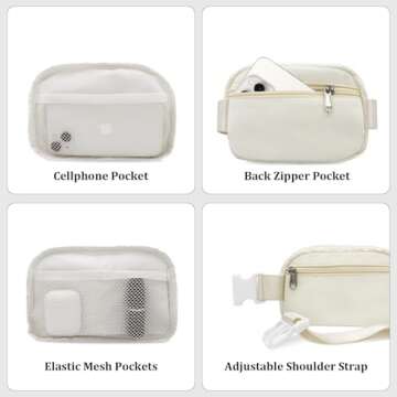 Lamyba Bachelorette Gifts for Bride Fanny Pack, Bride to be Gifts for Bridal Shower Party Wedding day, Belt Bag for Bride with Adjustable Strap, Waterproof Crossbody Waist Bag, Beige