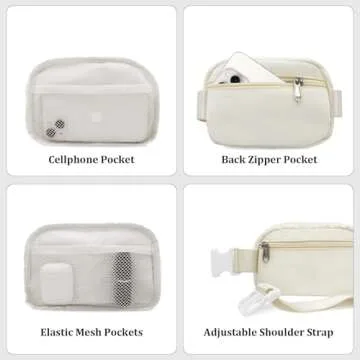 Lamyba Bachelorette Gifts for Bride Fanny Pack, Bride to be Gifts for Bridal Shower Party Wedding day, Belt Bag for Bride with Adjustable Strap, Waterproof Crossbody Waist Bag, Beige