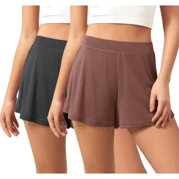 ODODOS 2-Pack Modal Soft Lounge Shorts for Women - High Waist Casual Sleepwear with Cozy Fit, 3" Ins...