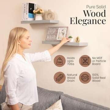 Imperative Décor Floating Shelves for Wall - Wood Floating Shelves, Floating Wood Shelves for Wall,...