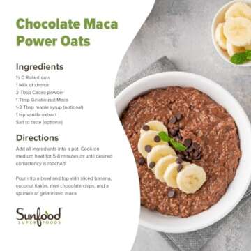 Sunfood Organic Gelatinized Maca Powder 8 oz Bag