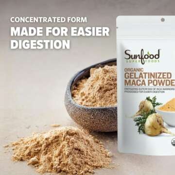 Sunfood Organic Gelatinized Maca Powder 8 oz Bag