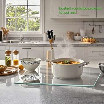 Tempered Glass Cutting Board Glass Cutting Boards for Kitchen,Clear Cutting Board for Countertop,Glass Palette for Oil Painting, Heat Resistant, Shatter Resistant (Clear, Set of 4)