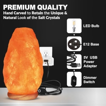 USB Himalayan Salt Lamp with Touch Dimmer Control