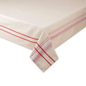 DII French Stripe Tablecloth - Elegant Linen for Any Occasion