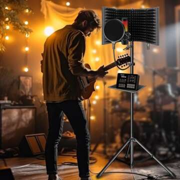 Professional Studio Microphone Isolation Shield with Stand