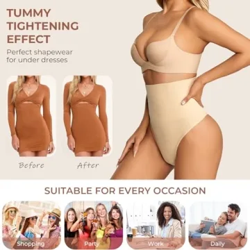 Dulchany Thong Shapewear for Women Tummy Control