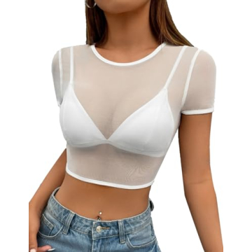 Avidlove Sheer Mesh Crop Top: Y2K Style Elegance & Comfort