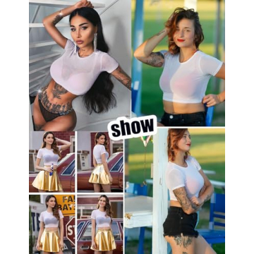 Avidlove Sheer Mesh Crop Top Women's Y2K Fashion