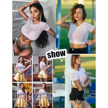 Avidlove Sheer Mesh Crop Top Women's Y2K Fashion