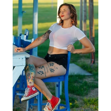 Avidlove Sheer Mesh Crop Top Women's Y2K Fashion