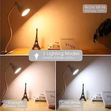 Solduce LED Desk Lamp with 3 Color Modes and USB Power