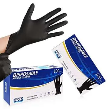 KKD Nitrile Disposable Gloves - 100 Count Latex Free