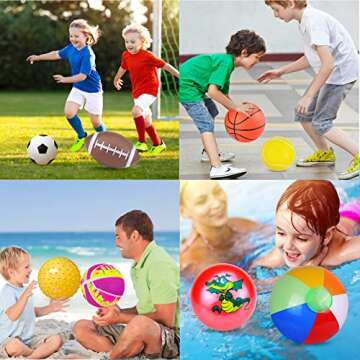 Ynanimery Balls for Toddlers 1-3, Toy Balls for Kids, Set of 8 Sport Toys with Pump/Beach Balls/Soccer/Basketball/Tennis/Football/Massage Balls/Rugby/Playground Ball for Indoor Outdoor Party Games