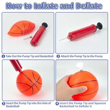 Ynanimery Balls for Toddlers 1-3, Toy Balls for Kids, Set of 8 Sport Toys with Pump/Beach Balls/Soccer/Basketball/Tennis/Football/Massage Balls/Rugby/Playground Ball for Indoor Outdoor Party Games