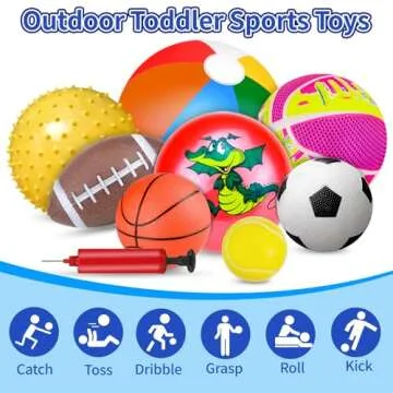 Inflatable Sport Balls Set for Kids - 8 Vibrant Toys