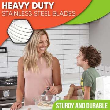 Spring Chef Dough Blender, Top Professional Pastry Cutter with Heavy Duty Stainless Steel Blades, Large Size, Black