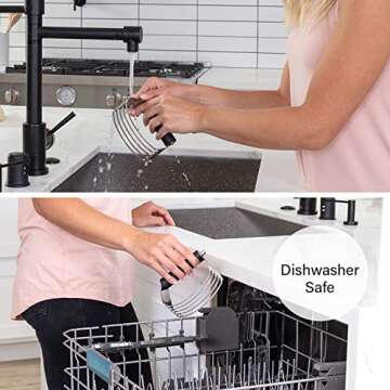 Spring Chef Dough Blender, Top Professional Pastry Cutter with Heavy Duty Stainless Steel Blades, Large Size, Black