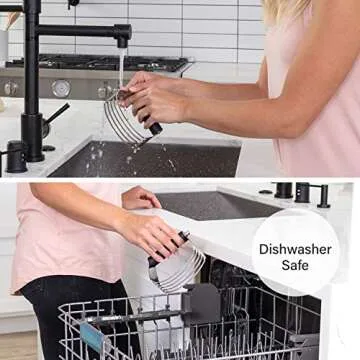 Spring Chef Dough Blender, Top Professional Pastry Cutter with Heavy Duty Stainless Steel Blades, Large Size, Black