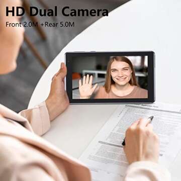 NOVOJOY 7 Inch Tablet, Tablet with Case, Android 14 Tablet PC, 32GB Storage 4GB RAM Tablets Quad-Core Processor Android Tablet PC Dual Camera, WiFi, BT Computer Tablet.(with Tablet Cover)