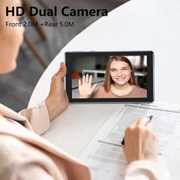 NOVOJOY 7 Inch Tablet, Tablet with Case, Android 14 Tablet PC, 32GB Storage 4GB RAM Tablets Quad-Core Processor Android Tablet PC Dual Camera, WiFi, BT Computer Tablet.(with Tablet Cover)