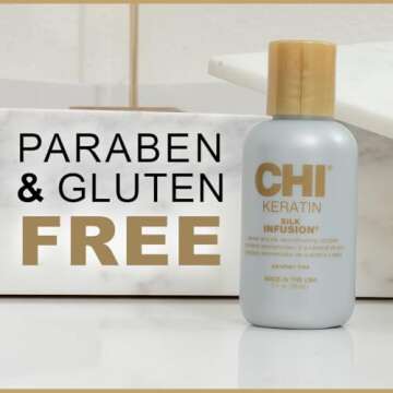 CHI Keratin Silk Infusion, Hydrating Hair Serum For Restoring Softness & Shine, Helps Dry, Damaged H...
