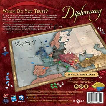 Renegade Game Studios Diplomacy - Renegade, Europe 20th Century Strategy Board Game of Alliances & B...
