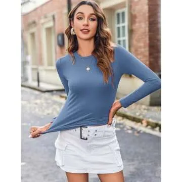 Shop Zeagoo Women's Y2K Slim Fit Crewneck Long Sleeve Top