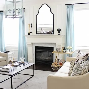 Chende Arched Wall Mirror in Black with Wood Frame