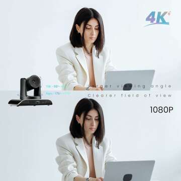 4K PTZ Camera with AI Auto-Tracking and USB 3.0