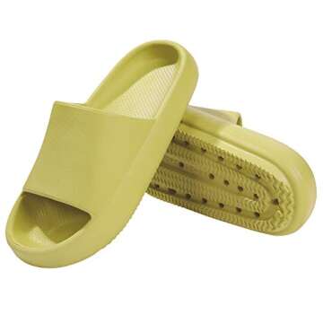 Kitinjoy Shower Sandal Slippers Quick Drying Bathroom Slippers Gym Slippers Cushioned Extra Soft Sole Open Toe Massage House Slippers for Men Women