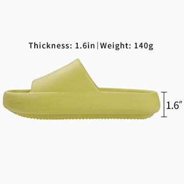 Kitinjoy Shower Sandal Slippers Quick Drying Bathroom Slippers Gym Slippers Cushioned Extra Soft Sole Open Toe Massage House Slippers for Men Women